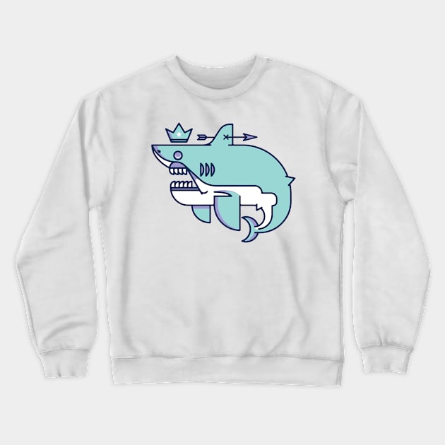 king blue shark Crewneck Sweatshirt by skulls_4j